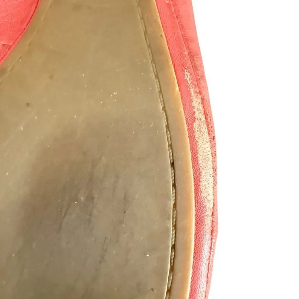 Tory Burch Leather Ballet Shoe Women 7 Coral Slip On Casual Summer Boho